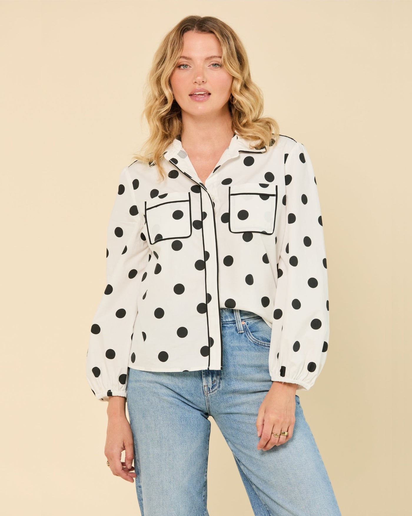 Quinn Top in Polka Dot Top Katie Kime