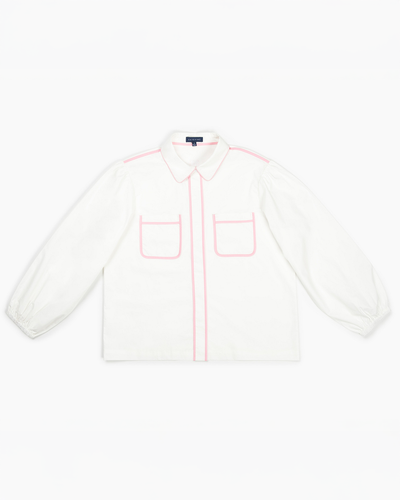Quinn Top with Pink Piping Top Katie Kime
