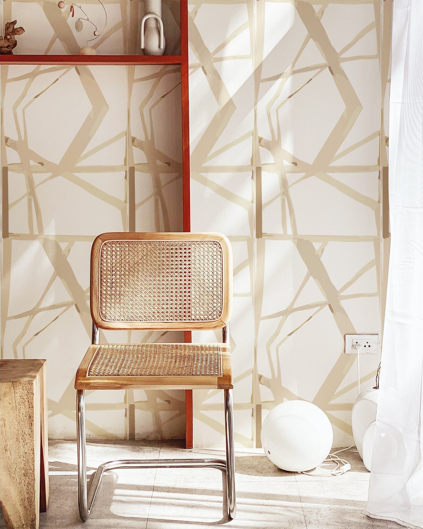 Refraction Peel & Stick Wallpaper Peel & Stick Wallpaper Tan / Large Sample Katie Kime