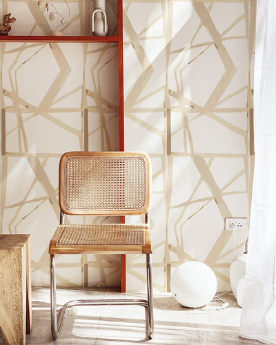 Refraction Peel & Stick Wallpaper Peel & Stick Wallpaper Tan / Large Sample Katie Kime