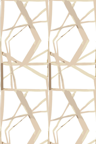 Refraction Traditional Wallpaper Wallpaper Tan / Large Sample Katie Kime