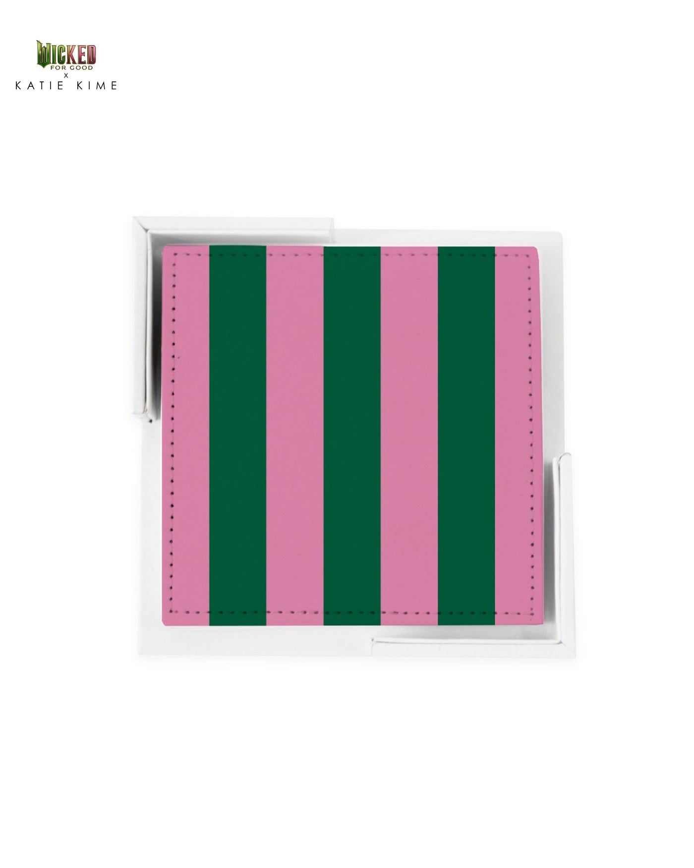 Retro Stripe Coaster Set Coaster Set Pink Green Katie Kime