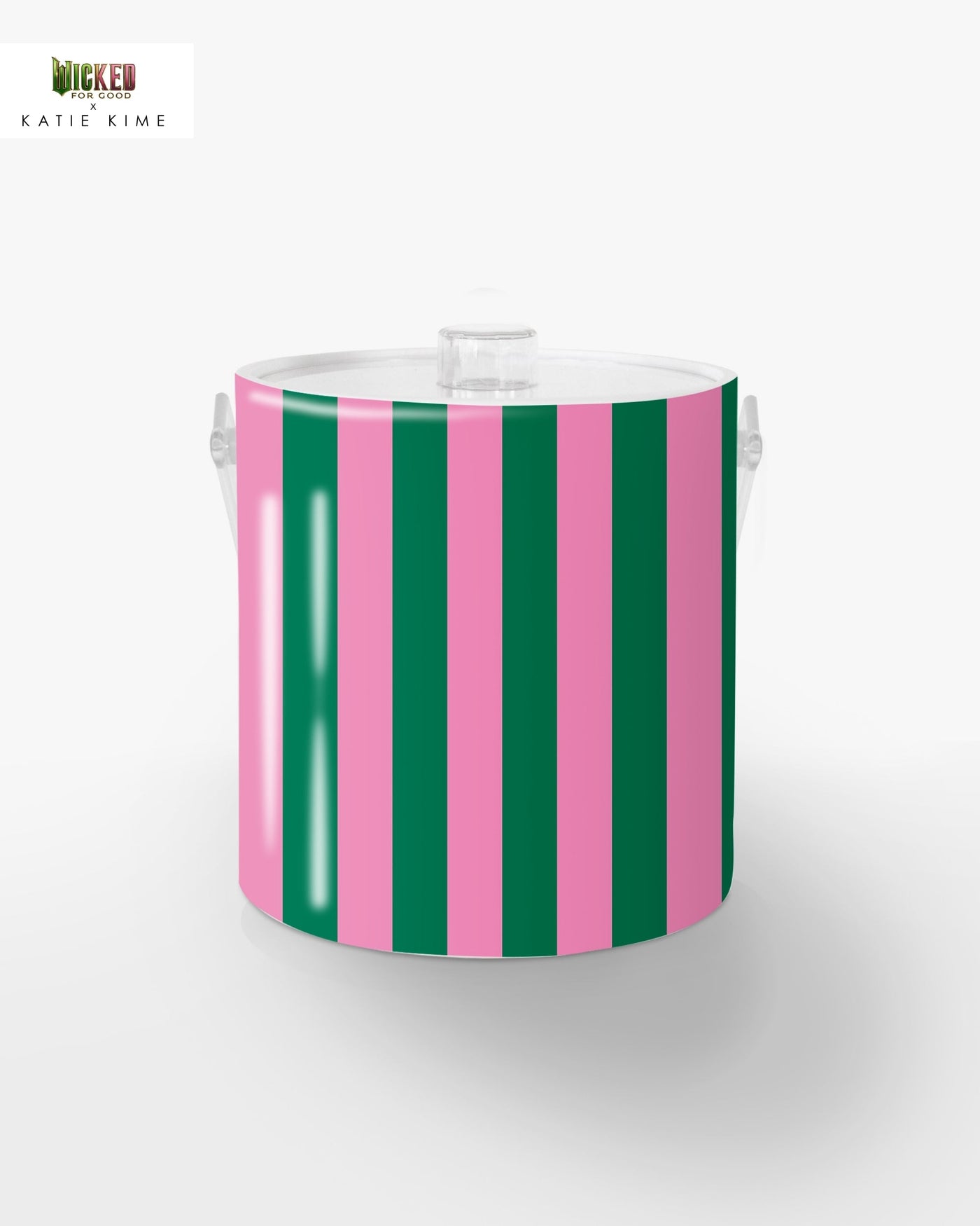 Retro Stripe Ice Bucket Ice Bucket Pink Green / Lucite Katie Kime