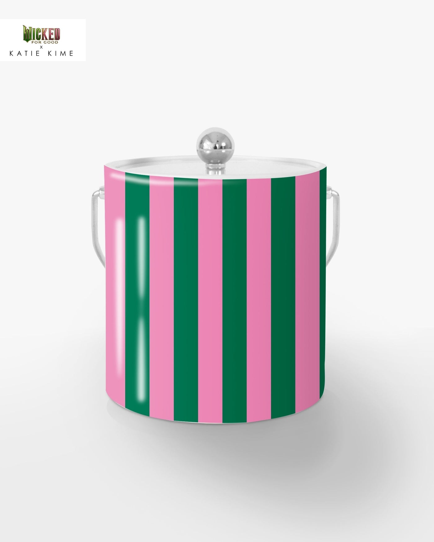 Retro Stripe Ice Bucket Ice Bucket Pink Green / Silver Katie Kime