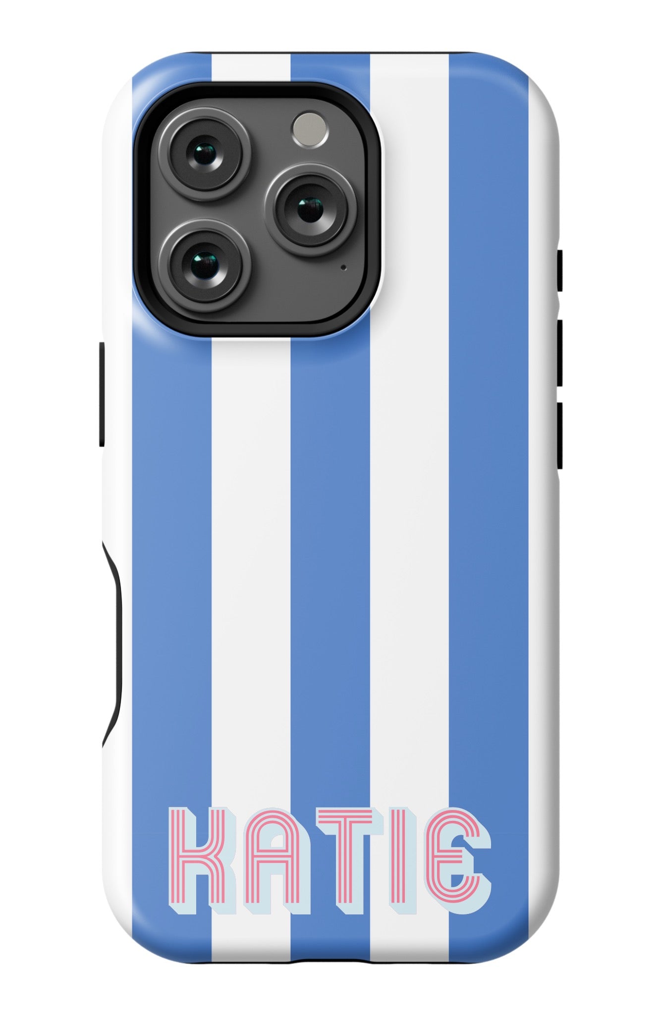 Retro Stripe iPhone 16 Case Phone Case Blue / iPhone 16 Plus / Tough Katie Kime