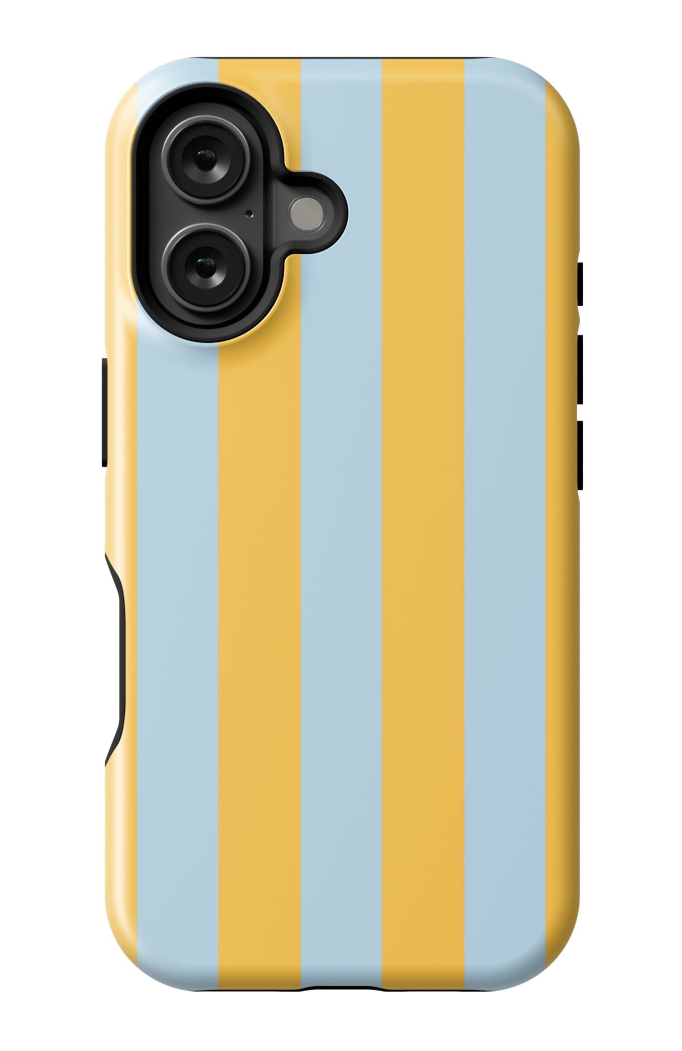 Retro Stripe iPhone 16 Case Phone Case Light Blue Yellow / iPhone 16 / Tough Katie Kime