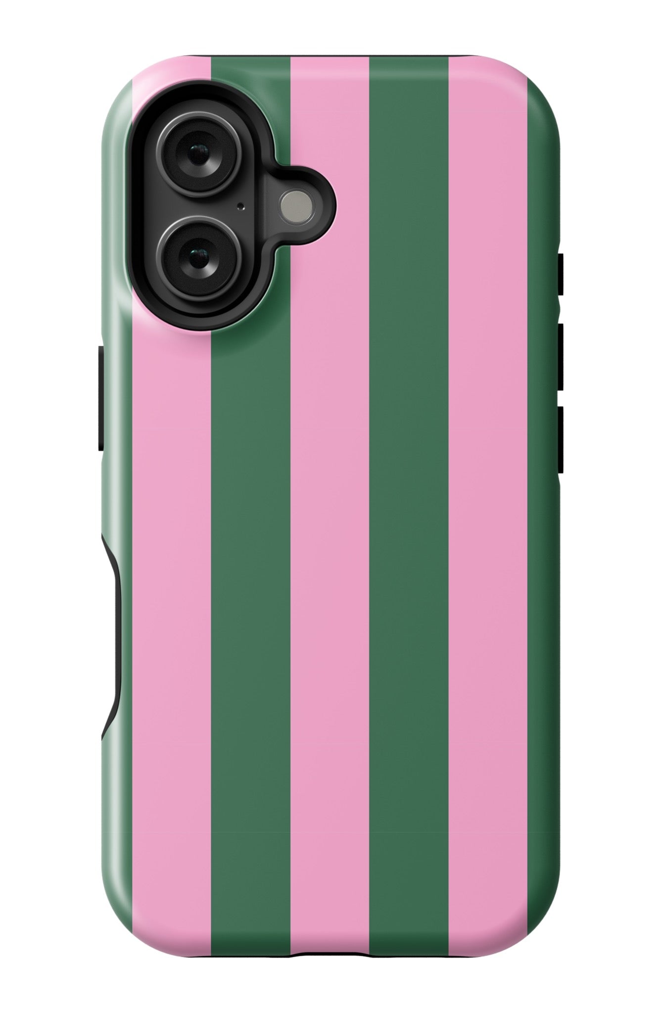 Retro Stripe iPhone 16 Case Phone Case Pink Green / iPhone 16 Plus / Tough Katie Kime