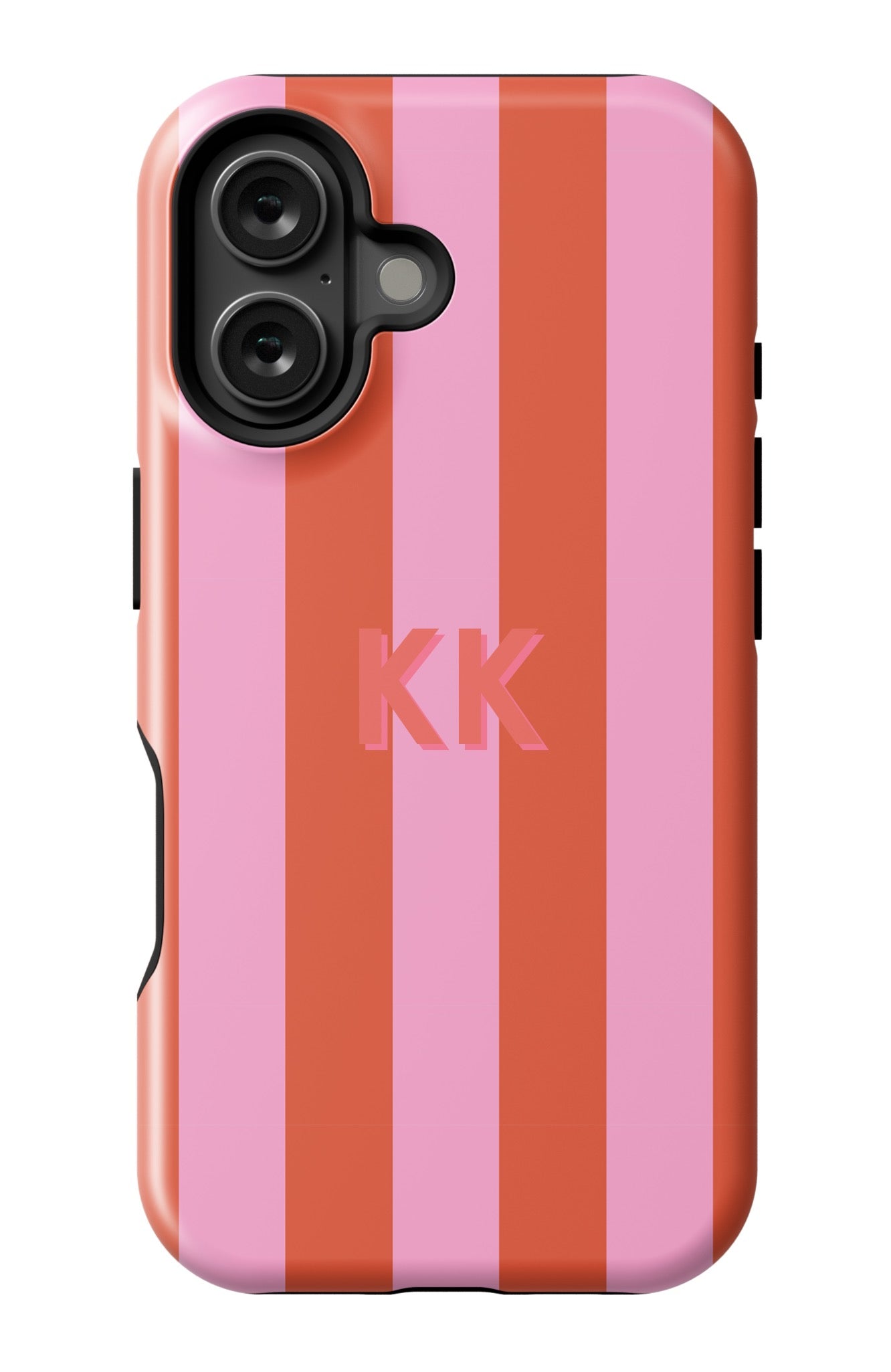 Retro Stripe iPhone 16 Case Phone Case Pink Red / iPhone 16 Plus / Tough Katie Kime