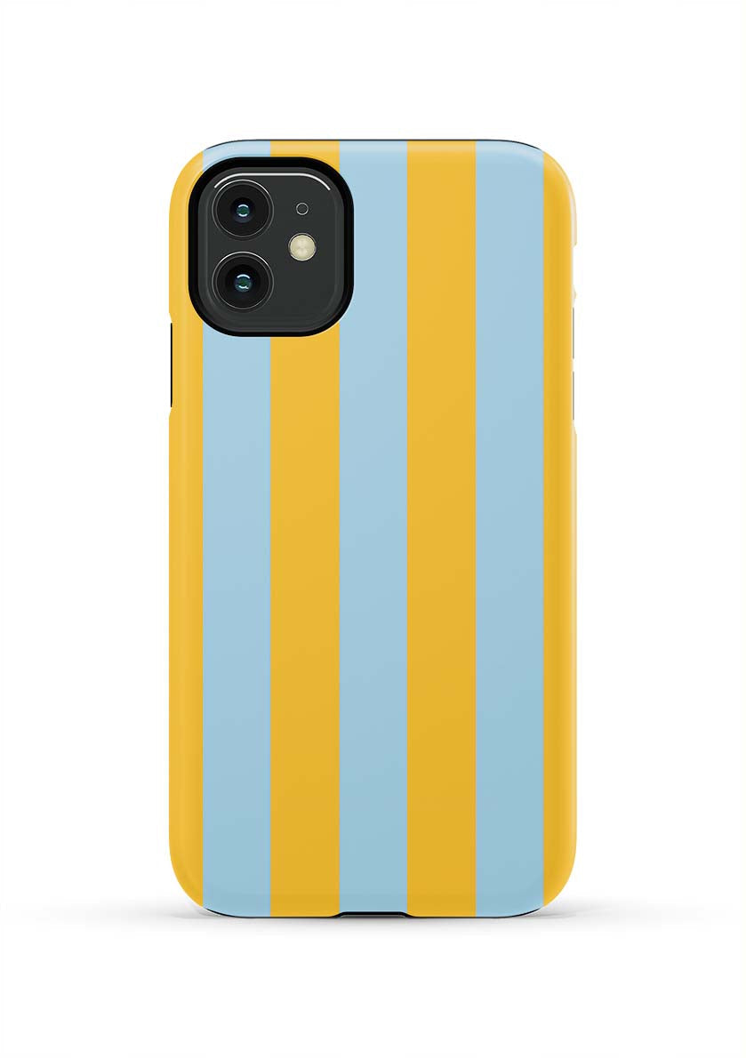 Retro Stripe iPhone Case Phone Case Light Blue Yellow / iPhone 11 / Tough Katie Kime