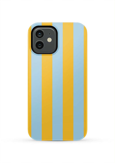 Retro Stripe iPhone Case Phone Case Light Blue Yellow / iPhone 12 / Tough Katie Kime