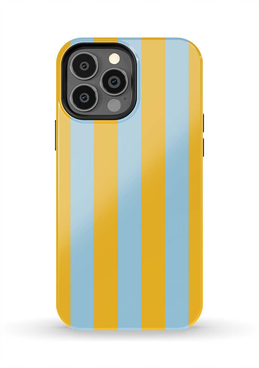 Retro Stripe iPhone Case Phone Case Light Blue Yellow / iPhone 13 Pro Max / Tough Katie Kime