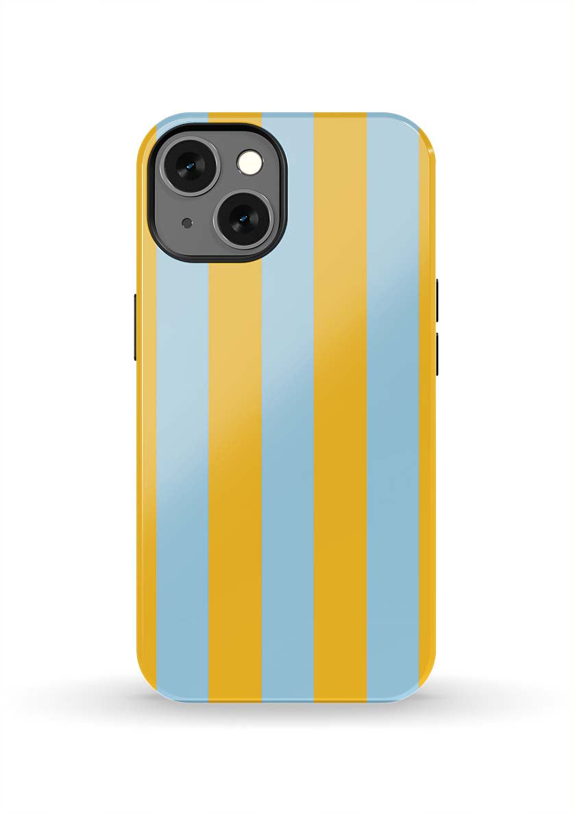 Retro Stripe iPhone Case Phone Case Light Blue Yellow / iPhone 13 / Tough Katie Kime