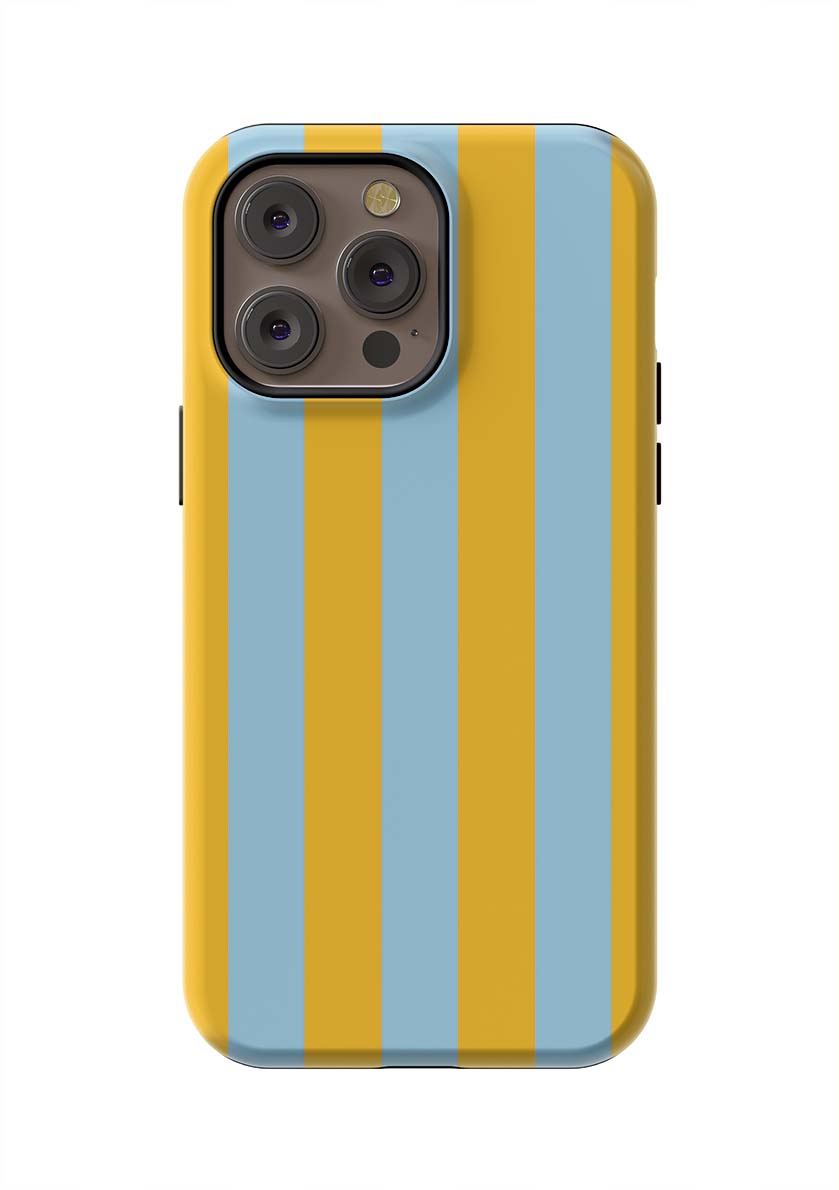 Retro Stripe iPhone Case Phone Case Light Blue Yellow / iPhone 14 Pro Max / Tough Katie Kime