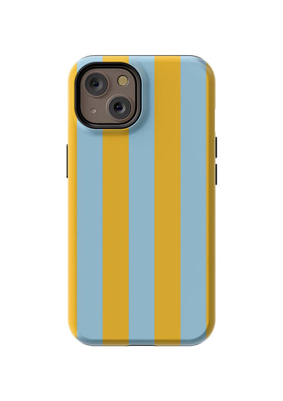 Retro Stripe iPhone Case Phone Case Light Blue Yellow / iPhone 14 Pro / Tough Katie Kime