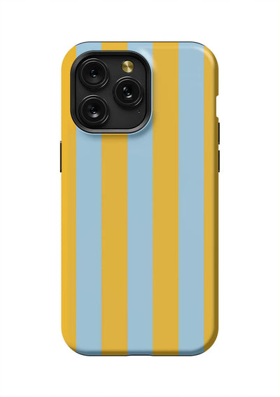 Retro Stripe iPhone Case Phone Case Light Blue Yellow / iPhone 15 Pro Max / Tough Katie Kime