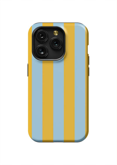 Retro Stripe iPhone Case Phone Case Light Blue Yellow / iPhone 15 Pro / Tough Katie Kime