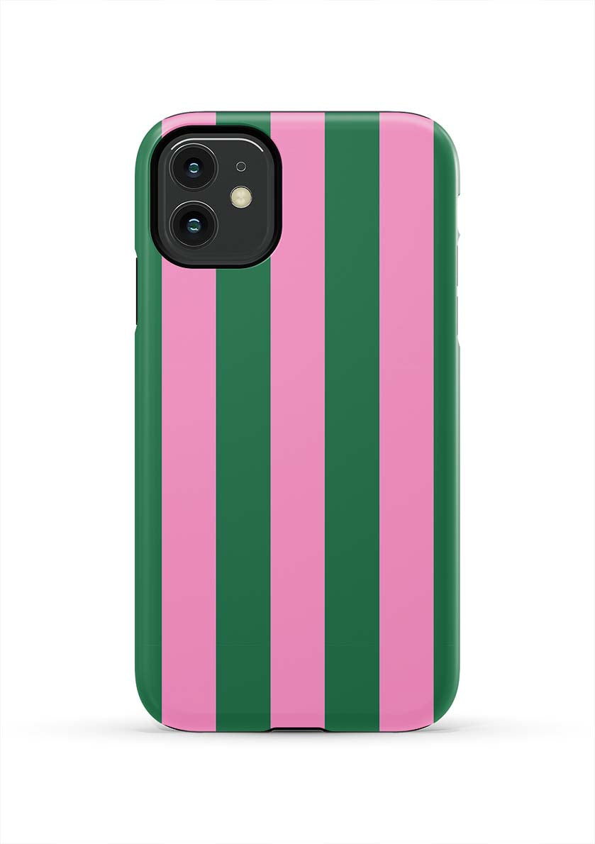 Retro Stripe iPhone Case Phone Case Pink Green / iPhone 11 / Tough Katie Kime