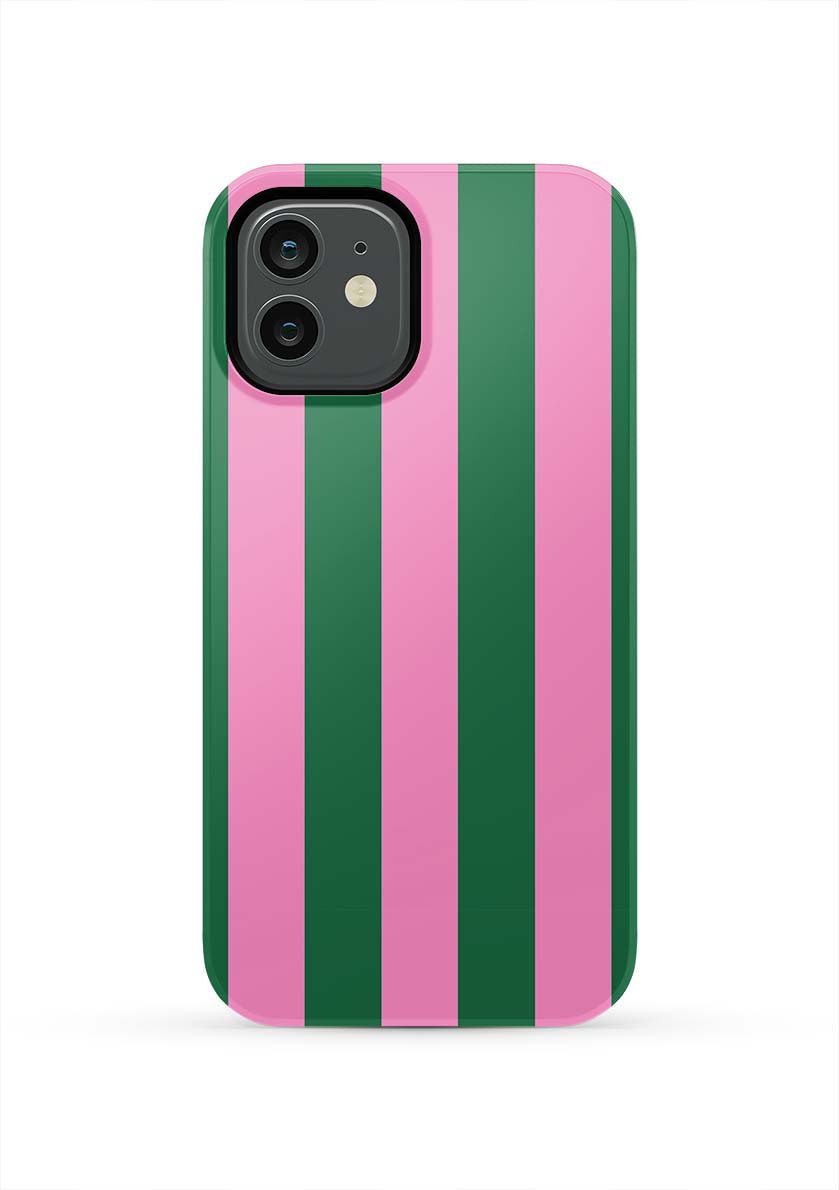 Retro Stripe iPhone Case Phone Case Pink Green / iPhone 12 / Tough Katie Kime