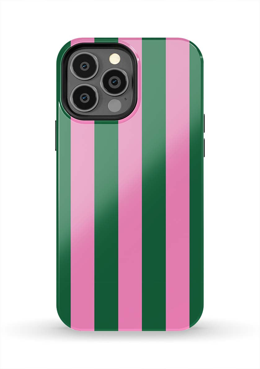 Retro Stripe iPhone Case Phone Case Pink Green / iPhone 13 Pro Max / Tough Katie Kime