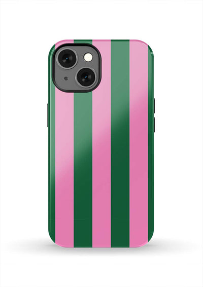 Retro Stripe iPhone Case Phone Case Pink Green / iPhone 13 / Tough Katie Kime