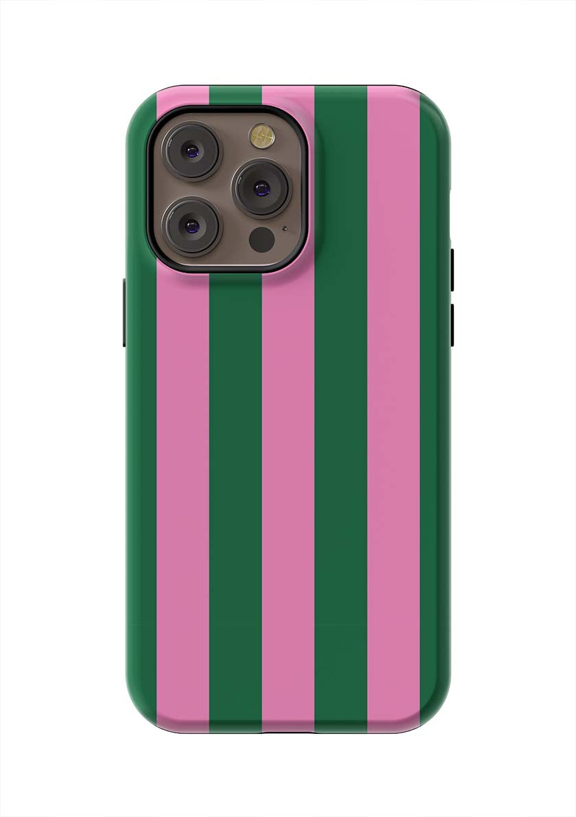 Retro Stripe iPhone Case Phone Case Pink Green / iPhone 14 Pro Max / Tough Katie Kime