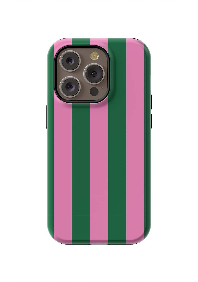 Retro Stripe iPhone Case Phone Case Pink Green / iPhone 14 Pro / Tough Katie Kime