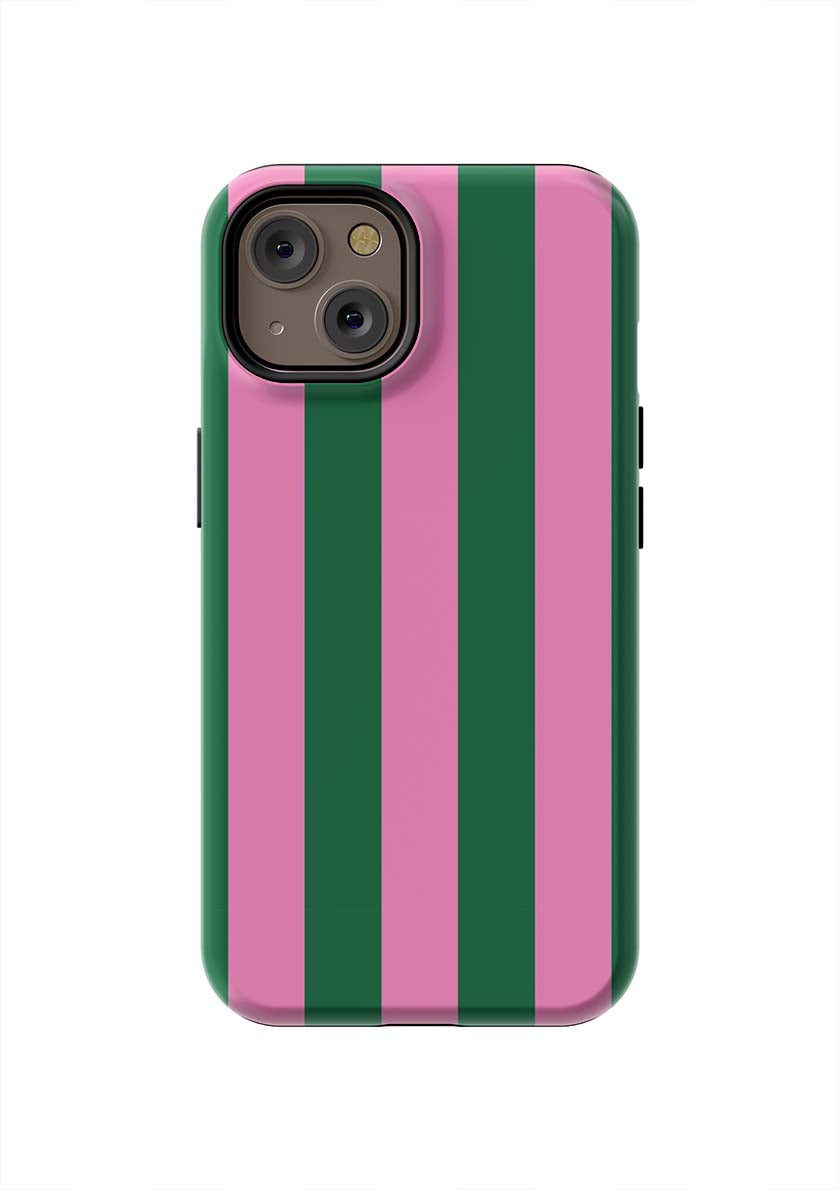 Retro Stripe iPhone Case Phone Case Pink Green / iPhone 14 / Tough Katie Kime