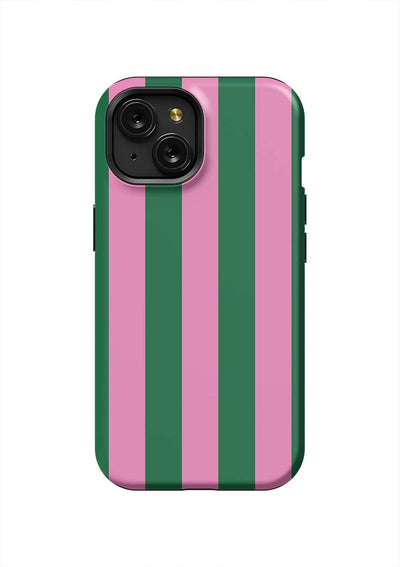 Retro Stripe iPhone Case Phone Case Pink Green / iPhone 15 / Tough Katie Kime