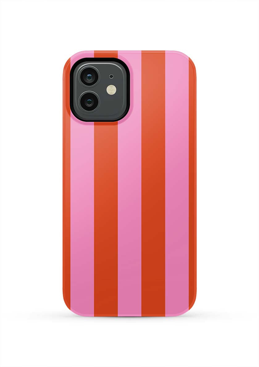 Retro Stripe iPhone Case Phone Case Pink Red / iPhone 12 / Tough Katie Kime