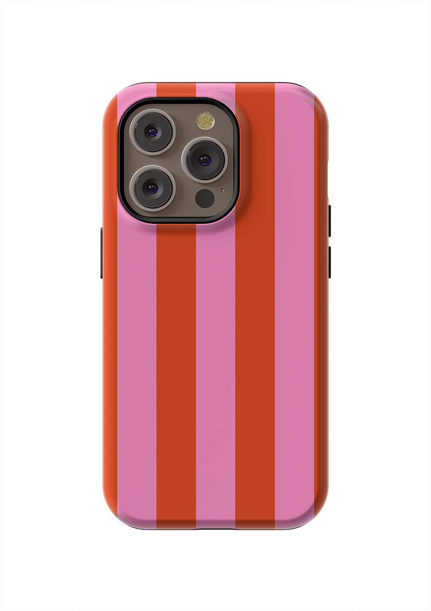 Retro Stripe iPhone Case Phone Case Pink Red / iPhone 14 Pro / Tough Katie Kime