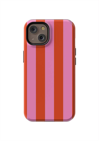 Retro Stripe iPhone Case Phone Case Pink Red / iPhone 14 / Tough Katie Kime