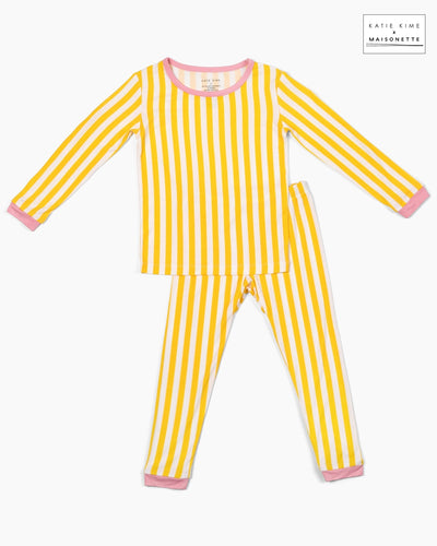 Retro Stripe Kids Pajamas Yellow / 2T Katie Kime