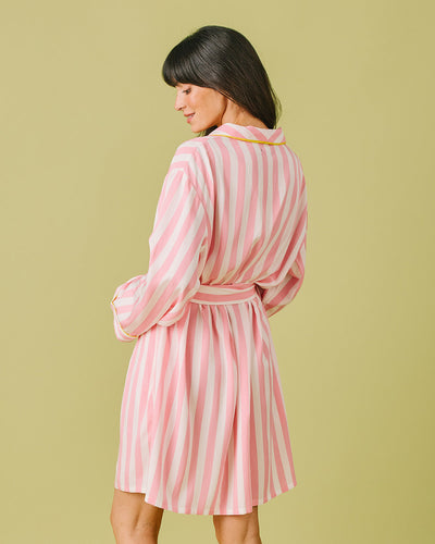 Retro Stripe Lounge Robe Robe Pink / One Size Fits Most Katie Kime