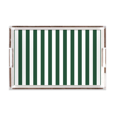 Retro Stripe Lucite Tray Lucite Trays Basil / 11x17 Katie Kime