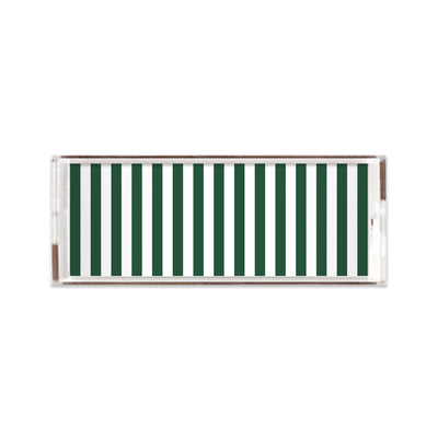 Retro Stripe Lucite Tray Lucite Trays Basil / 11x4 Katie Kime