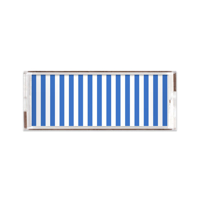 Retro Stripe Lucite Tray Lucite Trays Blue / 11x4 Katie Kime