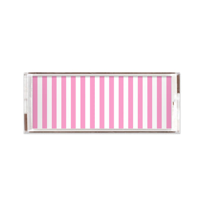 Retro Stripe Lucite Tray Lucite Trays Pink / 11x4 Katie Kime