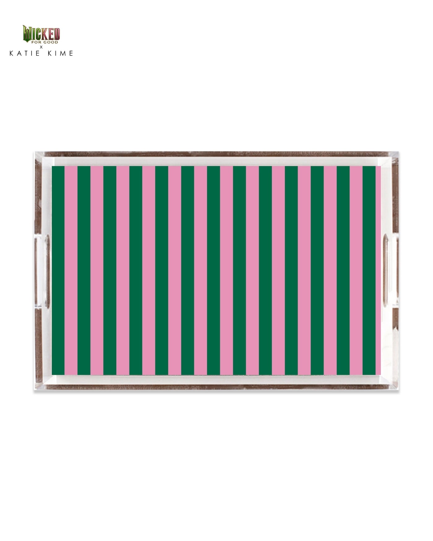 Retro Stripe Lucite Tray Lucite Trays Pink Green / 11x17 Katie Kime