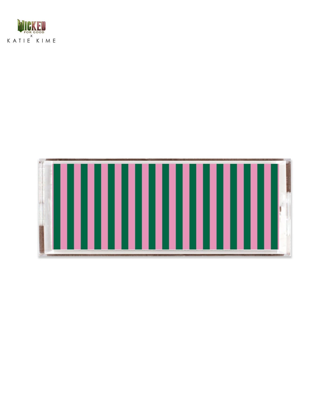 Retro Stripe Lucite Tray Lucite Trays Pink Green / 11x4 Katie Kime