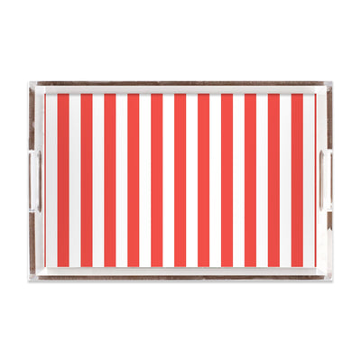 Retro Stripe Lucite Tray Lucite Trays Tomato / 11x17 Katie Kime