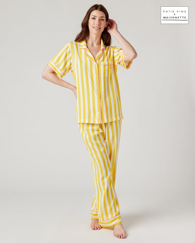 Retro Stripe Pajama Pants Set Pajama Set Katie Kime