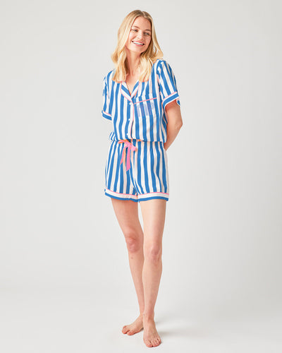 Retro Stripe Pajama Shorts Set Pajama Set Katie Kime