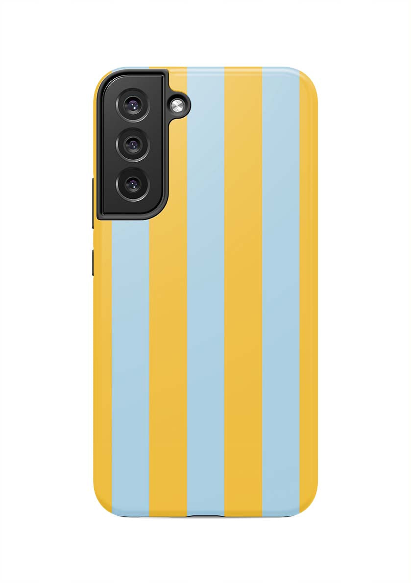 Retro Stripe Samsung Phone Case Phone Case Light Blue Yellow / Galaxy S22 Plus / Tough Katie Kime