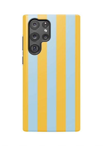 Retro Stripe Samsung Phone Case Phone Case Light Blue Yellow / Galaxy S22 Ultra / Tough Katie Kime