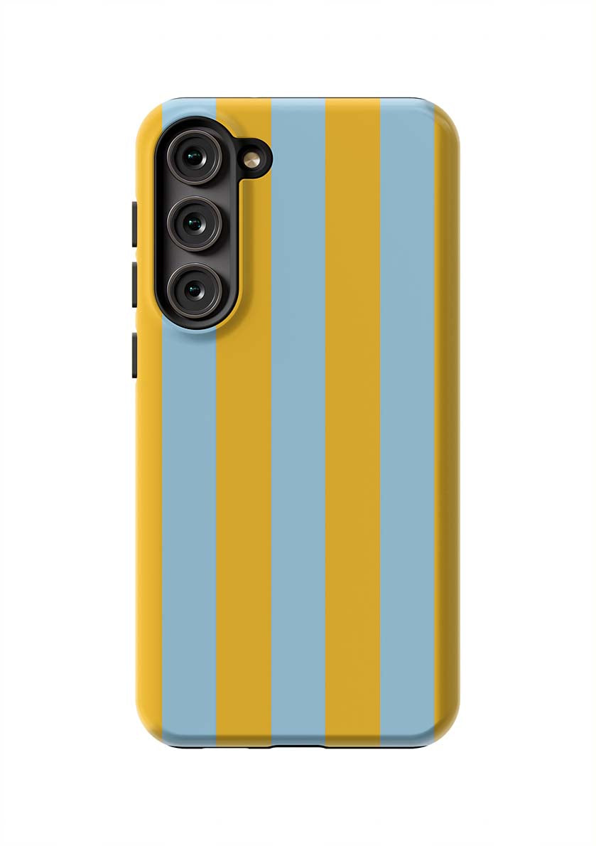Retro Stripe Samsung Phone Case Phone Case Light Blue Yellow / Galaxy S23 Plus / Tough Katie Kime