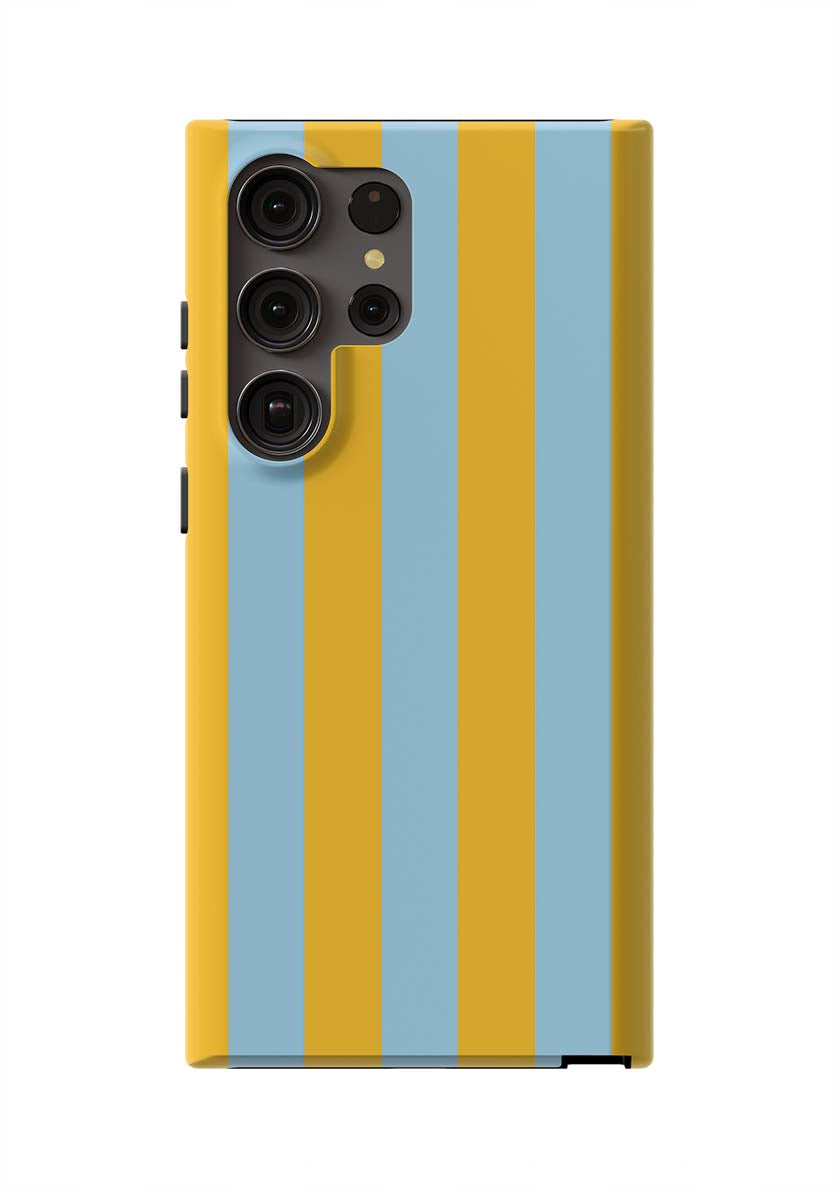 Retro Stripe Samsung Phone Case Phone Case Light Blue Yellow / Galaxy S23 Ultra / Tough Katie Kime