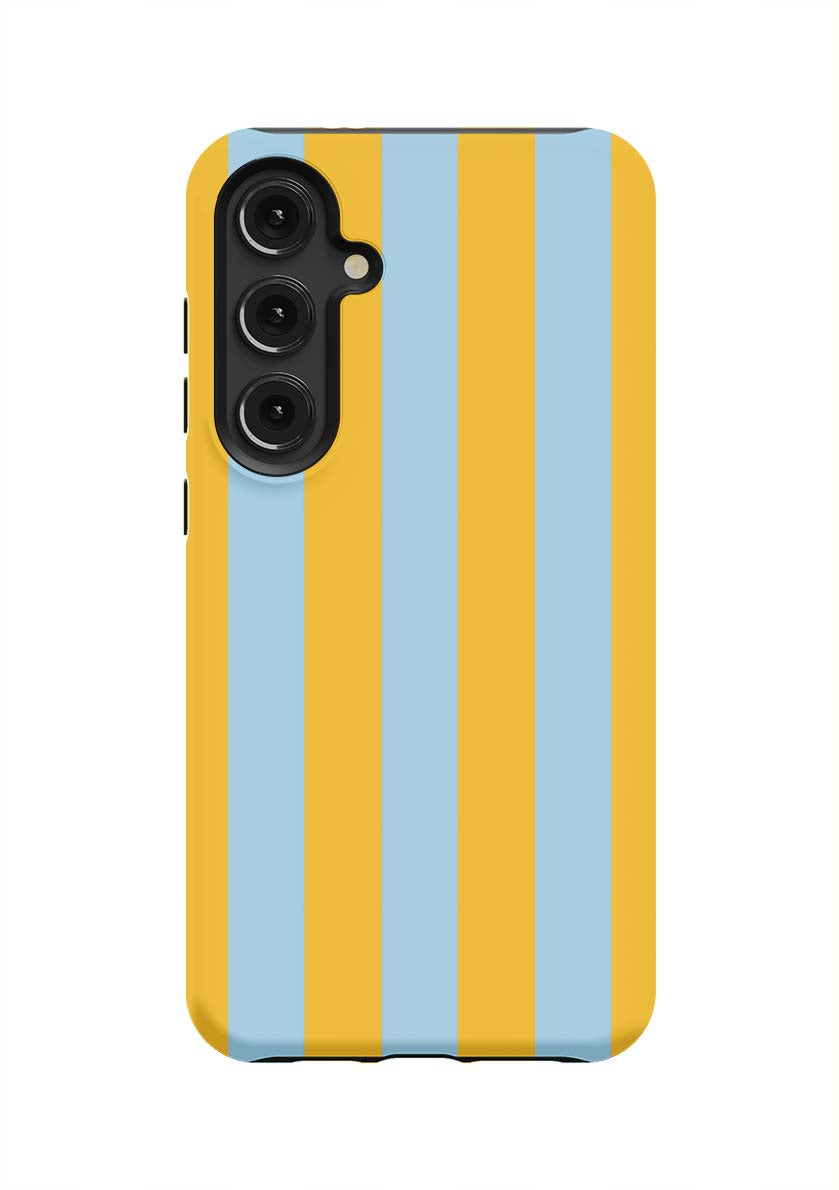 Retro Stripe Samsung Phone Case Phone Case Light Blue Yellow / Galaxy S24 Plus / Tough Katie Kime