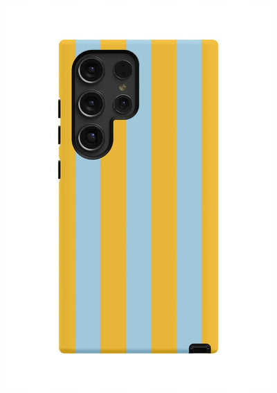 Retro Stripe Samsung Phone Case Phone Case Light Blue Yellow / Galaxy S24 Ultra / Tough Katie Kime