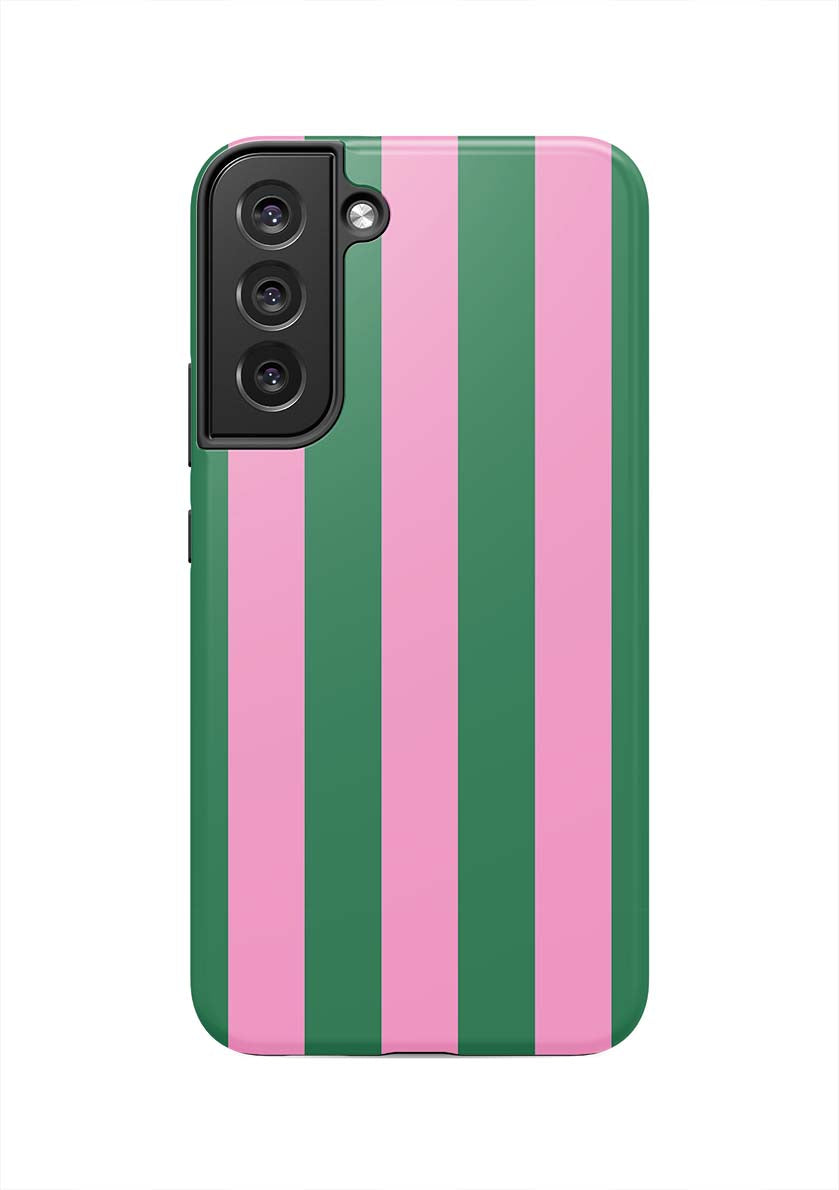 Retro Stripe Samsung Phone Case Phone Case Pink Green / Galaxy S22 Plus / Tough Katie Kime