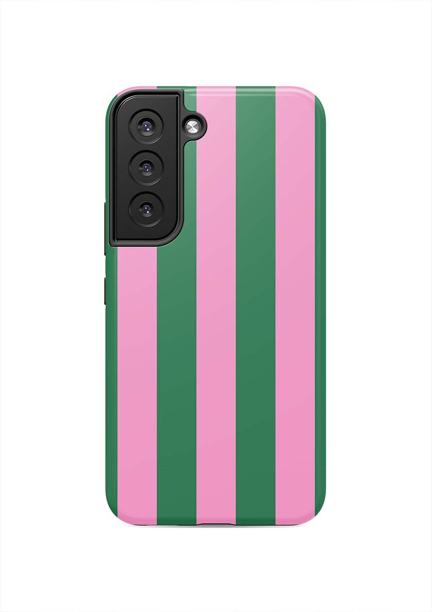 Retro Stripe Samsung Phone Case Phone Case Pink Green / Galaxy S22 / Tough Katie Kime
